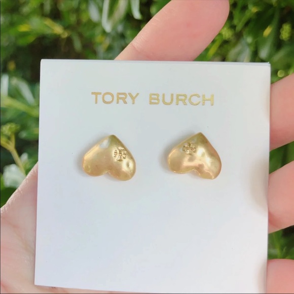 Tory Burch Gold Heart Stud New Vintage Earring - Picture 6 of 8